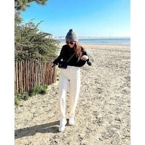 ✨ COS High Rise Tapered Full Length Jeans Women 28 Off-White